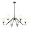 Z-Lite Gianna Chandelier, 6-Light, 46.25 In.W x 20.75 In.H, Matte Black/White 7509-6-46MB - alternate 3